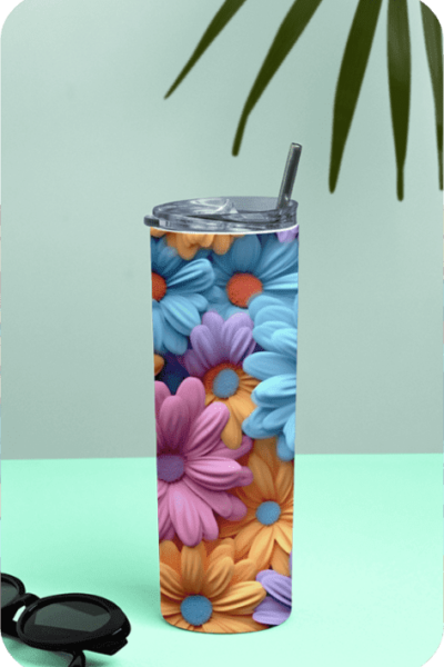 Daisies Flowers Tumbler 20 Oz