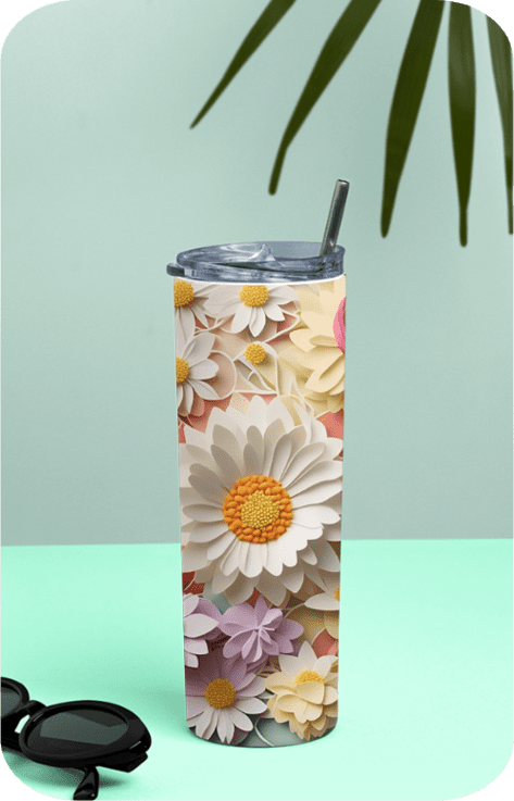 3D Daisey's Flower Tumbler 20 Oz