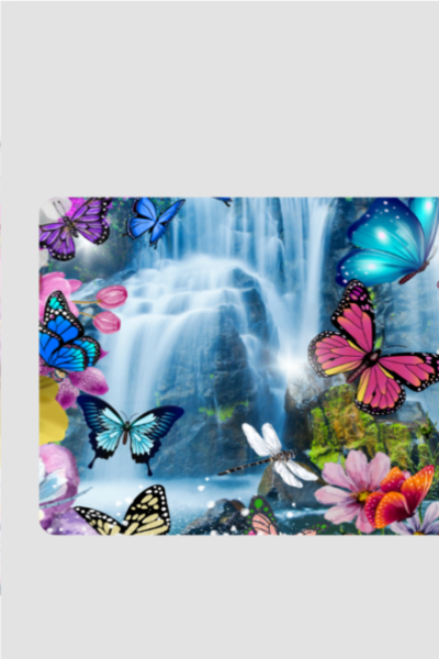 Waterfall Butterflies print Mouse Pad